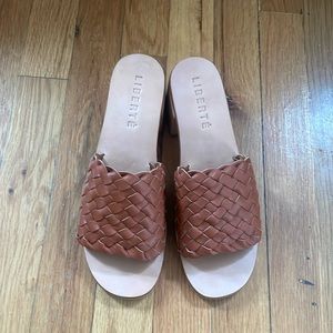 Liberté Leather Santorini Woven Mule, 8